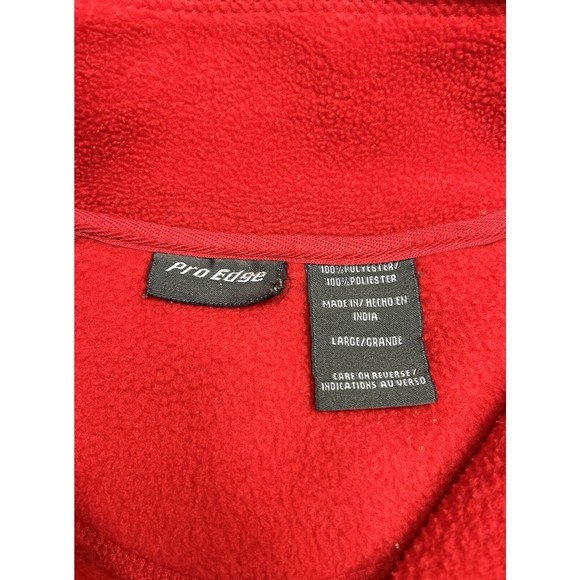 Vtg Pro Edge Ohio State Buckeyes Red Fleeve 1/4 Zip Sweater Jacket Size Large - Picture 3 of 7
